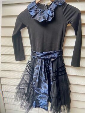 Jottum Black Tutu Cotton Fancy Special Occasion Girls Dress Size 128 6-8 y old